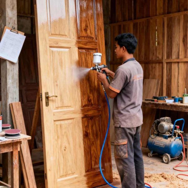 Finishing Pintu Kayu 3